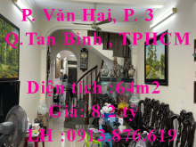 Chính chủ bán nhà 1 trệt 1 lầu đúc hẻm đường Phạm Văn Hai, Phường 3, Quận Tan Bình , TPHCM