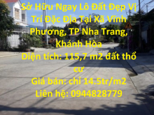 Sở Hữu Ngay Lô Đất Đẹp Vị Trí Đặc Địa Tại Xã Vĩnh Phương, TP Nha Trang, Khánh Hòa