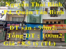 Bán nhà mặt tiền 227 Nguyễn Thái Bình ,P4, Quận Tân Bình 8,5 tỷ