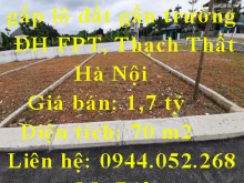 Chính chủ cần bán gấp lô đất gần trường ĐH FPT, Thạch Thất, Hà Nội