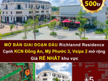 KHẨN CẤP: ĐẦU TƯ TỪ GIAI ĐOẠN ĐẦU TIÊN -Nhận đặt chỗ mở bán đợt 1 dự án Richland Residence