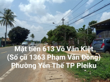 Bán Lô Đất Mặt Tiền 613 Võ Văn Kiệt, Phường yên Thế. TP Pleiku