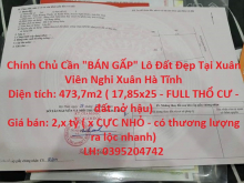 Chính Chủ Cần "BÁN GẤP" Lô Đất Đẹp Tại Xuân Viên Nghi Xuân Hà Tĩnh