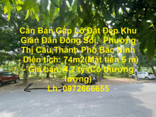 Cần Bán Gấp Lô Đất Đẹp Khu Giãn Dân Đồng Soi,  Phường Thị Cầu,Thành Phố Bắc Ninh