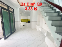 Nhà mới xây hẻm Ba Đình P10.Q8. Trệt,lầu. Giá 3,38 tỷ TL