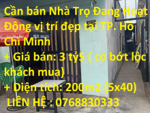 Cần bán Nhà Trọ Đang Hoạt Động vị trí đẹp tại TP. Hồ Chí Minh