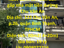 Xuất Cảnh cần tiền bán gấp nhà mặt tiền đường Chu Văn An