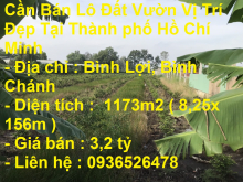 Cần Bán Lô Đất Vườn Vị Trí Đẹp Tại Thành phố Hồ Chí Minh