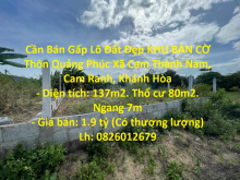 Cần Bán Gấp Lô Đất Đẹp KHU BÀN CỜ,  Xã Cam Thành Nam, Cam Ranh, Khánh Hòa