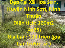 Sở Hữu Ngay Lô Đất Đẹp Tại Xã Hòa Sơn, Huyện Ninh Sơn, Ninh Thuận