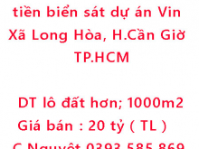Cần bán 1000m2 mặt tiền biển sát dự án Vin Duyên Hải, Xã Long Hòa, Huyện Cần Giờ, TP.HCM
