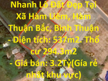 Hot! Hót! Cần Bán Nhanh Lô Đất Đẹp Tại Xã Hàm Liêm, Hàm Thuận Bắc, Bình Thuận