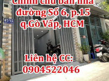 Chính chủ cần bán nhà tại số 87/15 đường Số 6 phường 15 quận Gò Vấp HCM