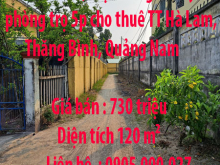 Bán đất ở, hiện đang có dãy phòng trọ 5p cho thuê Thị trấn Hà Lam, Thăng Bình, Quảng Nam