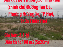 Bán đất KQH Hương Sơ 100m2 mặt tiền đường Tản Đà (chính chủ)Đường Tản Đà, Phường Hương Sơ, Thành phố Huế, Thừa Thiên Huế