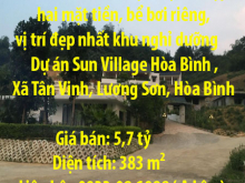 Chính chủ bán biệt thự đơn lập hai mặt tiền, bể bơi riêng, vị trí đẹp nhất khu nghỉ dưỡng Dự án Sun Village Hòa Bình , Xã Tân Vinh, Lương Sơn, Hòa Bình