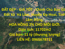 ĐẤT ĐẸP - GIÁ TỐT - Chính Chủ Bán Gấp Đất Xã  Hà Lâm, Huyện Đạ Hoai, Tỉnh Lâm Đồng.