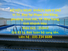 SỞ HỮU NGAY  KHÁCH SẠN 4 SAO  Vị Trí  Đẹp Tại Phạm Văn Đồng, P Vĩnh Hải, TP Nha Trang