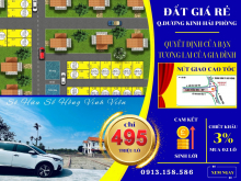 Chính chủ cần bán 2 lô đất sổ đỏ giá siêu rẻ trung tâm quận Dương Kinh HP. giá chỉ 495tr/lô.