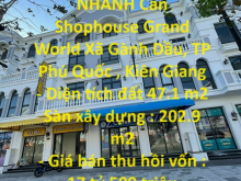 CHÍNH CHỦ CẦN BÁN NHANH Căn Shophouse Grand World TP Phú Quốc – Kiên Giang