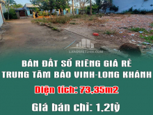 CHÍNH CHỦ BÁN ĐẤT SỔ RIÊNG GIÁ RẺ TRUNG TÂM BẢO VINH-LONG KHÁNH