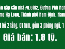 Bán gấp căn nhà 79,9M2, Đường Phù Nghĩa, Phường Hạ Long, Thành phố Nam Định, Nam Định