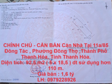 CHÍNH CHỦ - CẦN BÁN Căn Nhà Tại Đông Tác, Đông Thọ, TP Thanh Hóa.