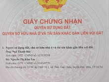 CHÍNH CHỦ CẦN BÁN LÔ ĐẤT THỔ CƯ TẠI ẤP THỚI TỨ, XÃ THỚI TAM THÔN, HÓC MÔN