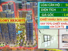 GLORY HEIGHTS CĂN STUDIO 35M2 CÒN 1.8 TỶ, VAY 70% ƯU ĐÃI 24 THÁNG, BÀN GIAO NGAY