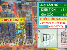 GLORY HEIGHTS CĂN 3PN - 81M2 CÒN 4.1 TỶ, VAY 70% MIỄN GỐC + LÃI 48 THÁNG, BÀN GIAO NGAY 