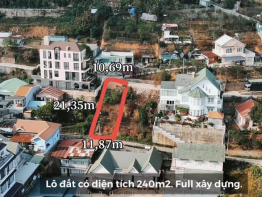 Lô đất 2 mặt tiền tại Khe Sanh Phường 10 Đà Lạt 240m2 chỉ 11ty5
