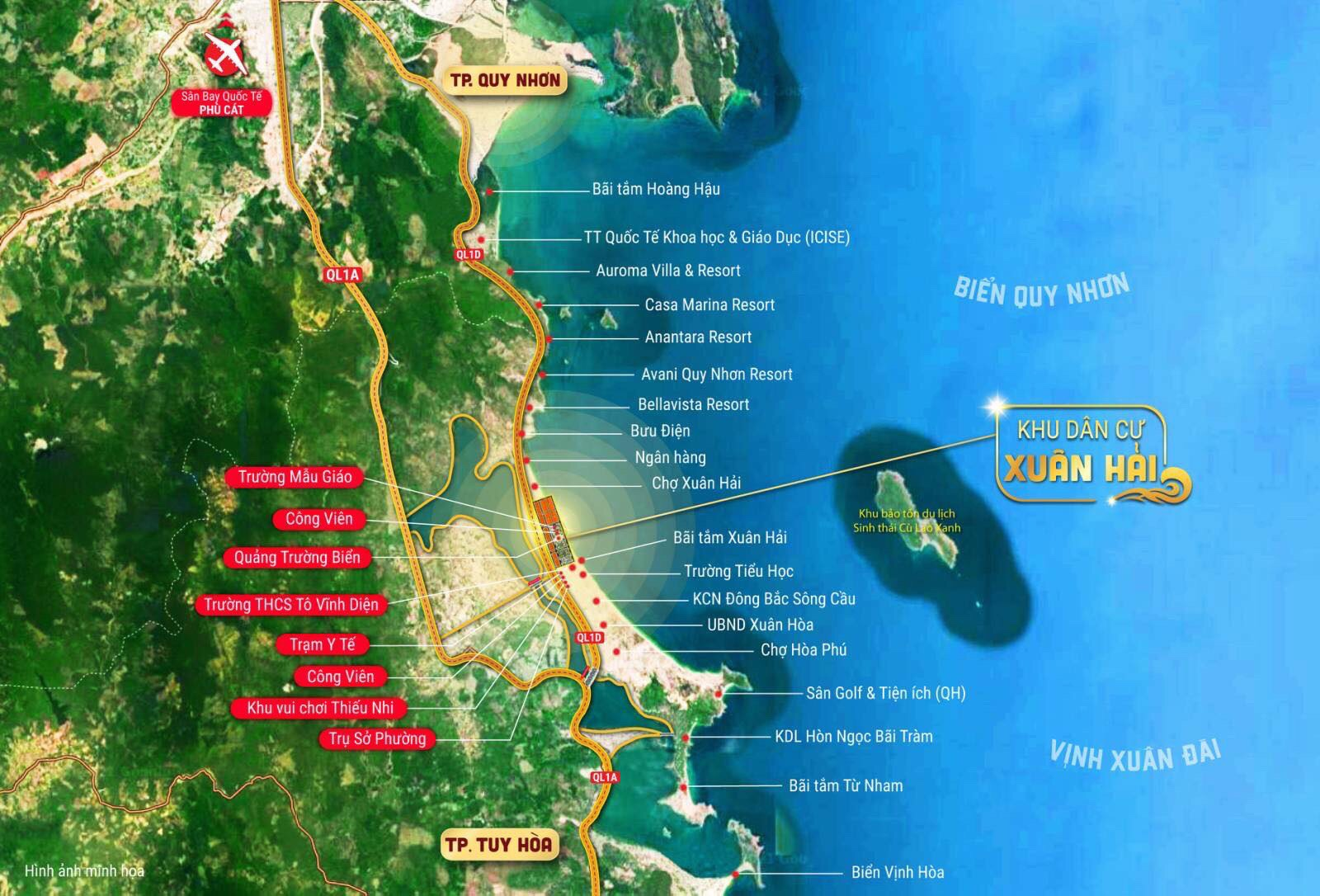 Chỉ 1.68 Tỷ sở hữu ngay 90m2 đất biển KDC Xuân Hải cách QL1D chỉ 20m.