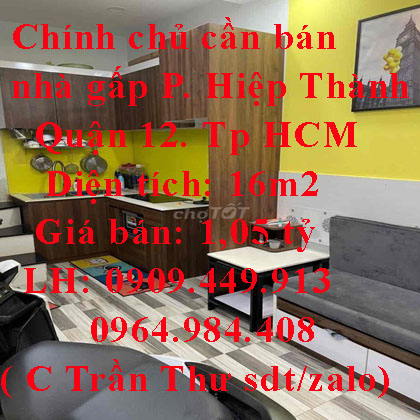 Chính chủ cần bán nhà gấp  Quận 12, Tp Hồ Chí Minh