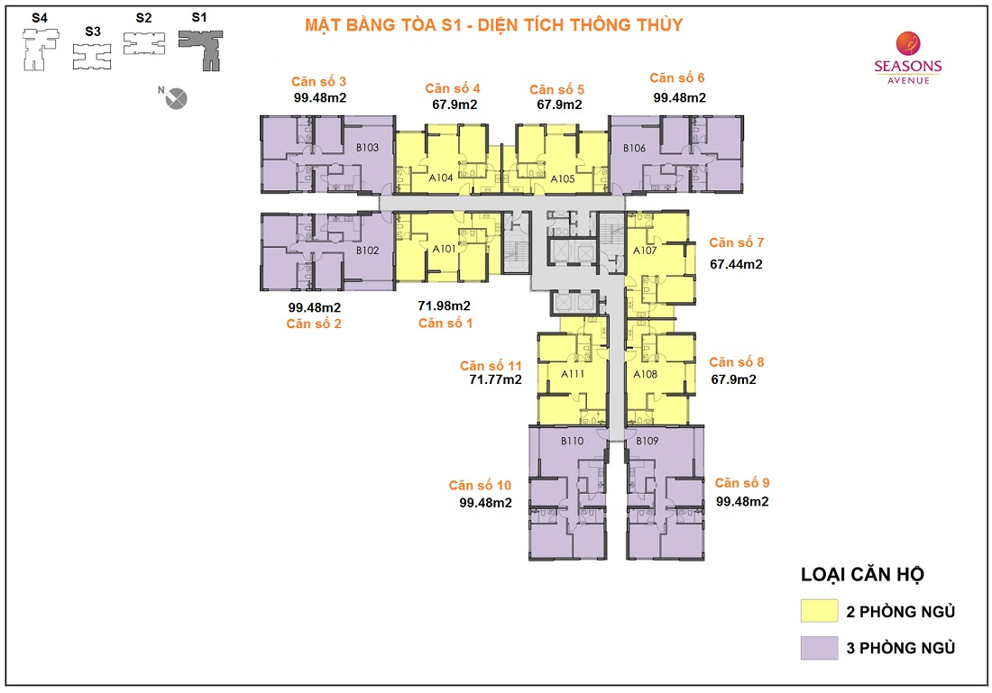 Sơ đồ dự án chung cư Seasons Avenue Mỗ Lao