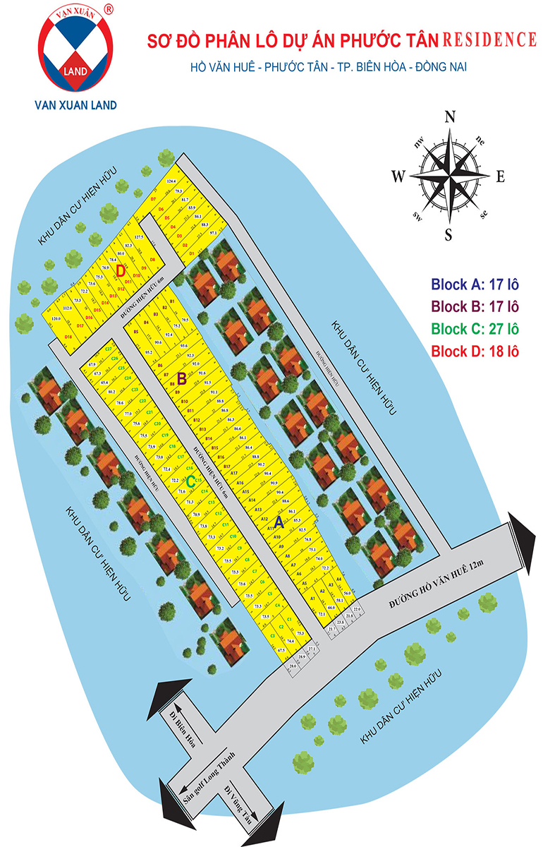 Sơ đồ phân lô dự án đất nền phước tân residence đồng nai