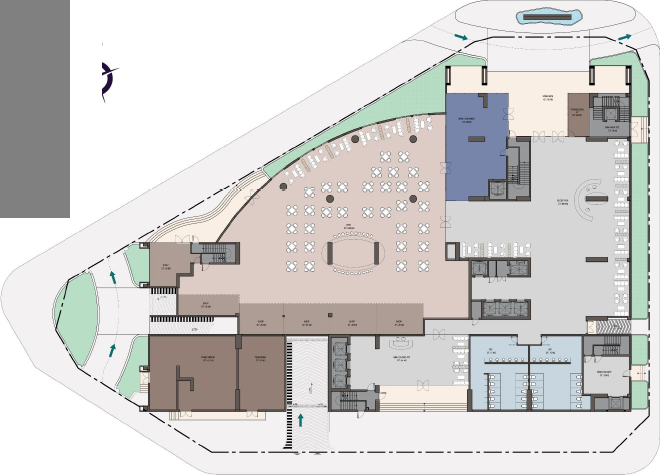 Mặt bằng tầng tiện ích (tầng 1) dự án căn hộ Ramada by Windham Ha Long Bay View