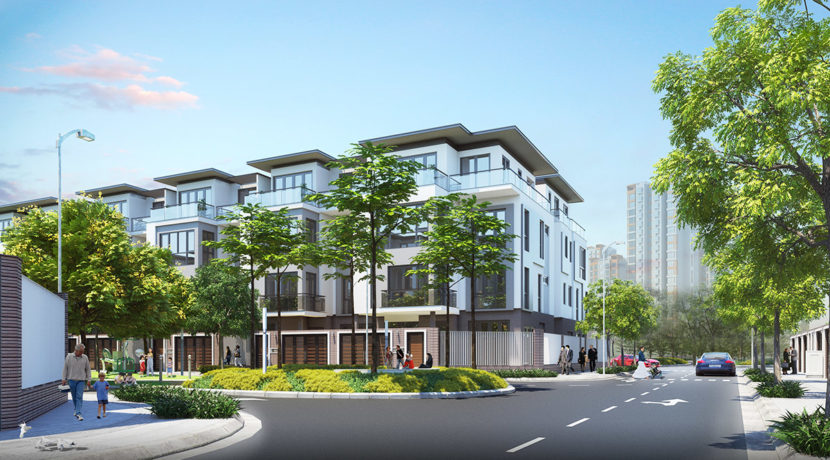 Phối cảnh dãy nhà phố dự án khu dân cư Horizon Homes Bình Dương