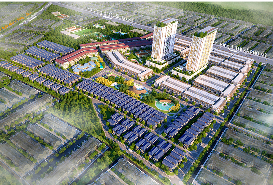 Phối cảnh tổng thể dự án khu dân cư Phú Mỹ Gold City Bà Rịa – Vũng Tàu