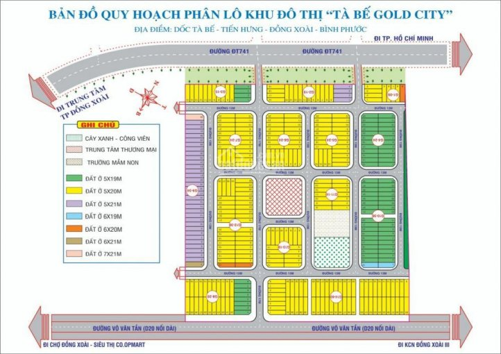 Mặt bằng phân lô dự án Tà Bế Gold City Bình Phước