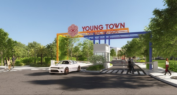 Phối cảnh cổng chào dự án Young Town Tây Bắc Sài Gòn