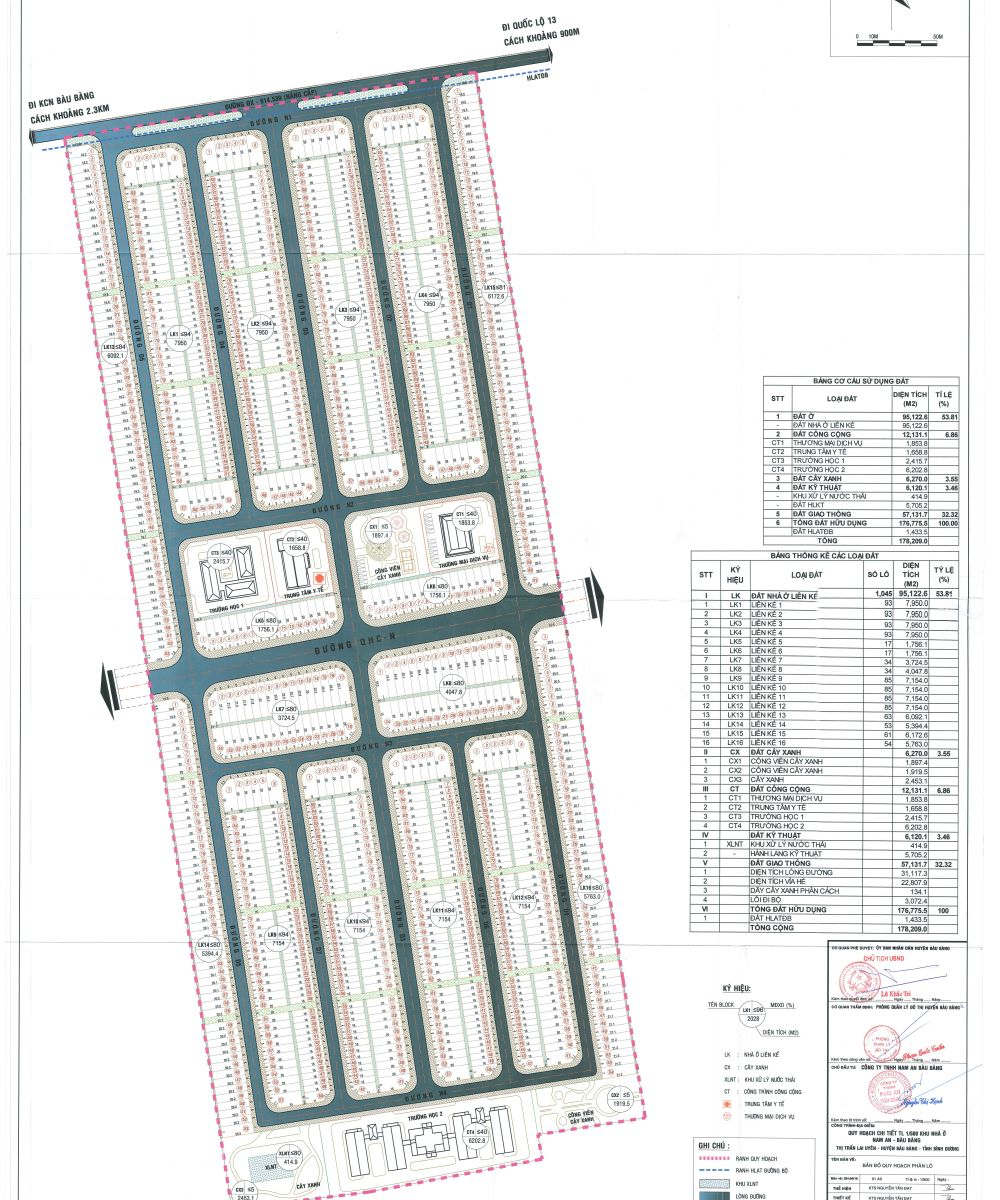 Mặt bằng phân lô dự án đất nền Nam An New City